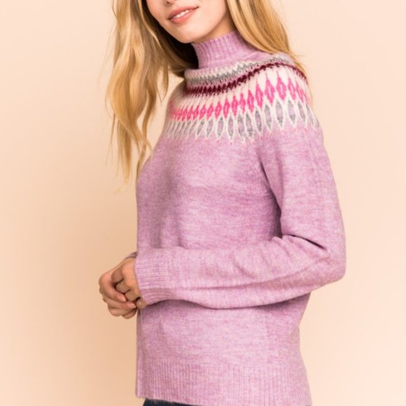 Purple Funnel Neck Sweater NWT - Picture 3 of 7